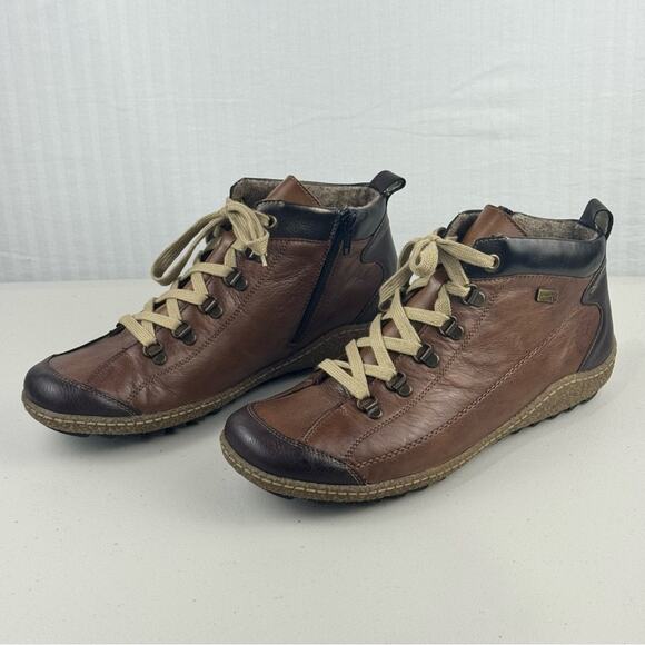 Remonte R4779-25 Liv 79 Tex Mid Top Brown Leather Sneaker Boot Women’s Size 42 - Picture 3 of 9